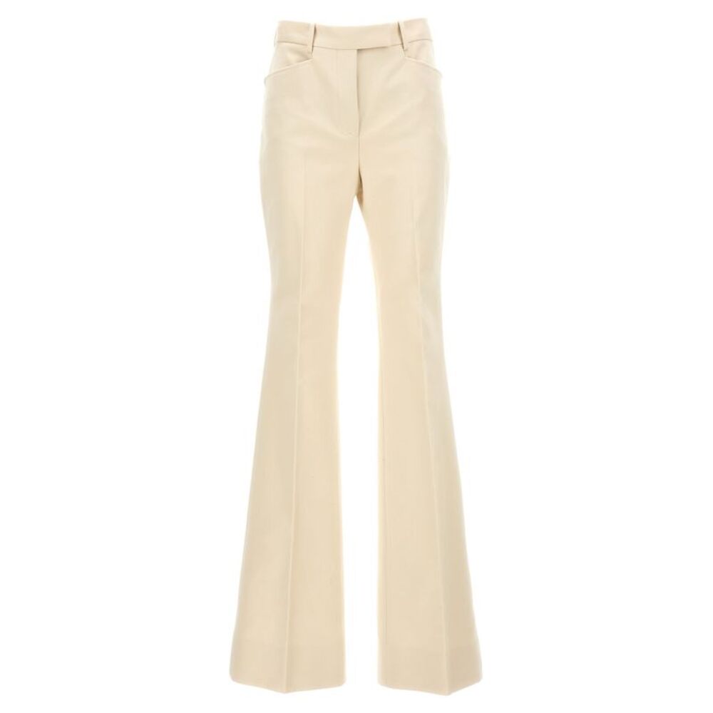 Tom Ford White Cotton Flared Women's Pants - Picture 1 of 4